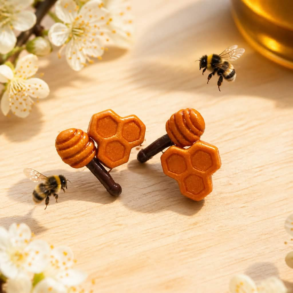Boucles d’oreilles nid d’abeille